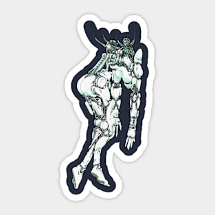 Dull android with parasites Sticker